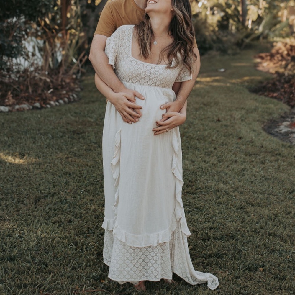 Free People Cream Lace Maxi Dress